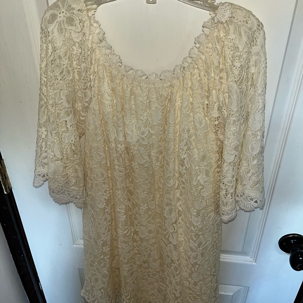 Altar’d State Lace Off-white Dress - Picture 3 of 8
